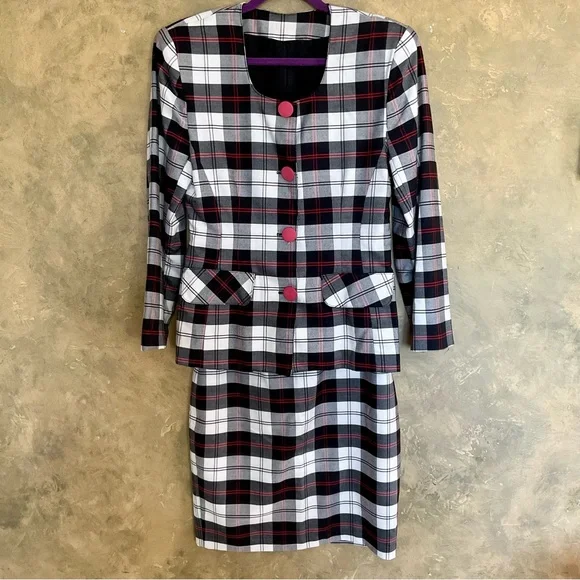 ​Quorum Vintage | 90s Plaid Skirt Suit Set | Clueless Core | S - Picture 2 of 14